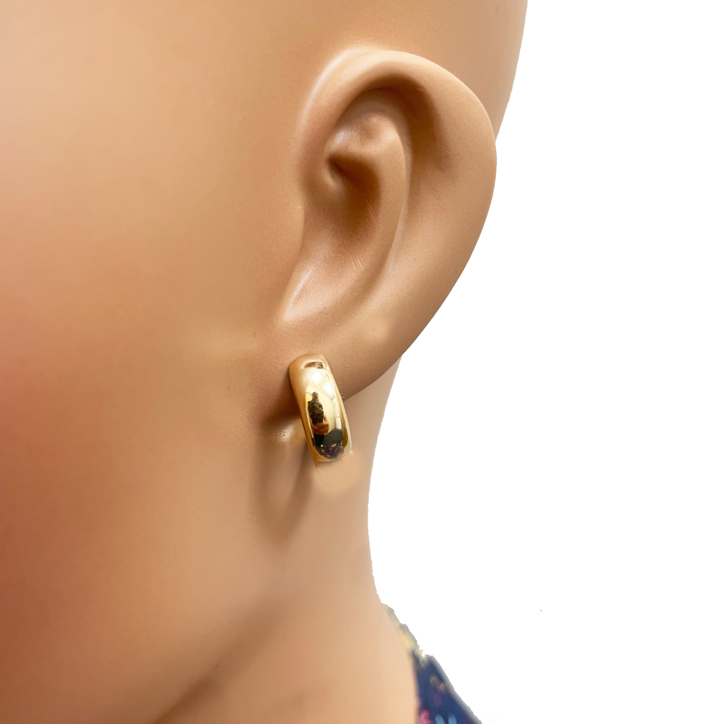 18ct Yellow Gold Pair Of Hoop Huggie Earrings 5.5mm Width & 10mm Diameter