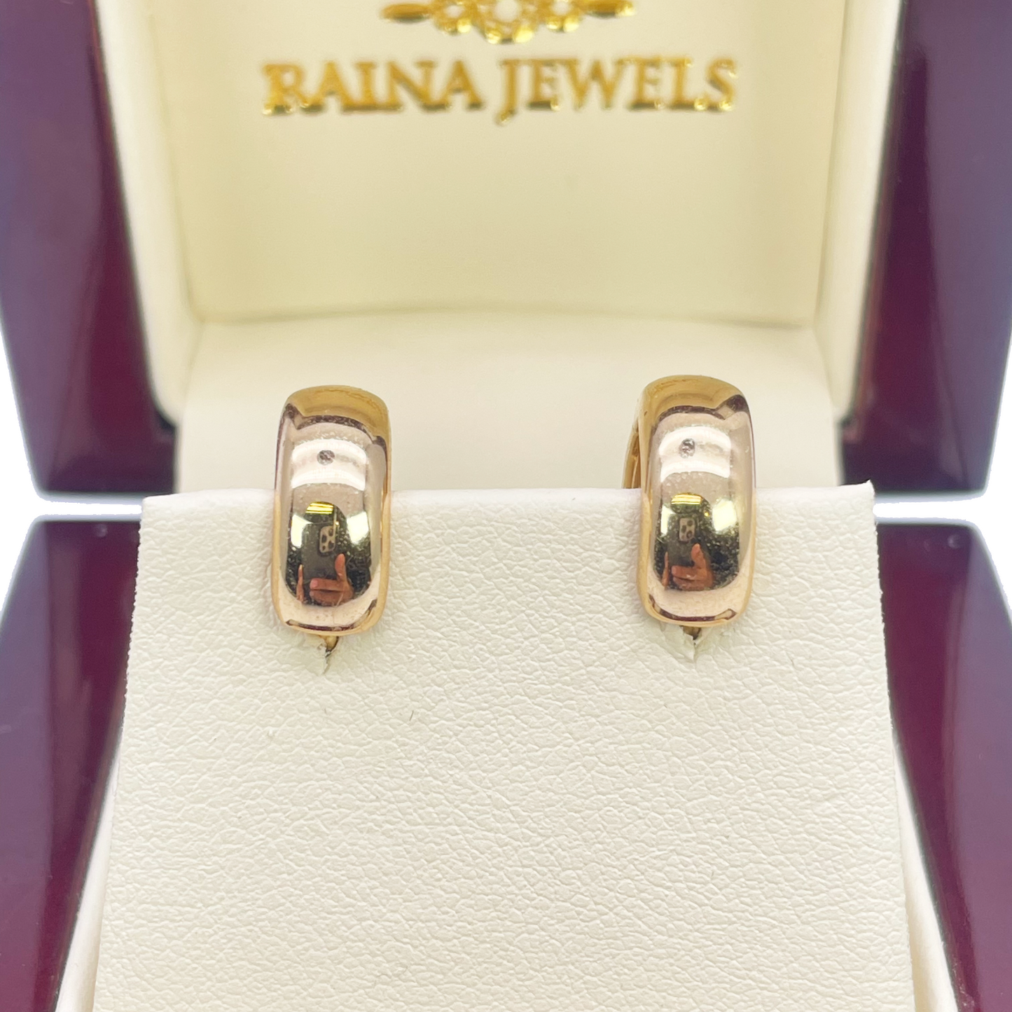18ct Yellow Gold Pair Of Hoop Huggie Earrings 5.5mm Width & 10mm Diameter