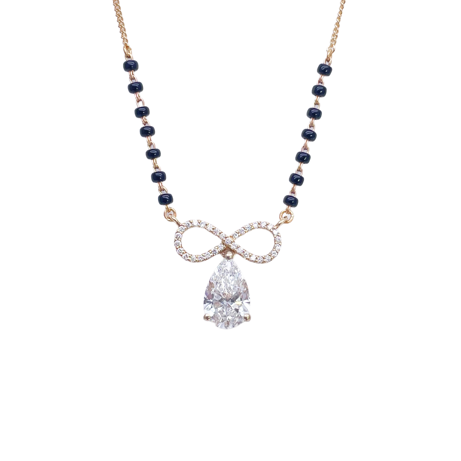 18ct Yellow Gold Lab Grown Diamond 1.65ct Infinity Mangalsutra Necklace IGI Cert  Mangalsutra Chains