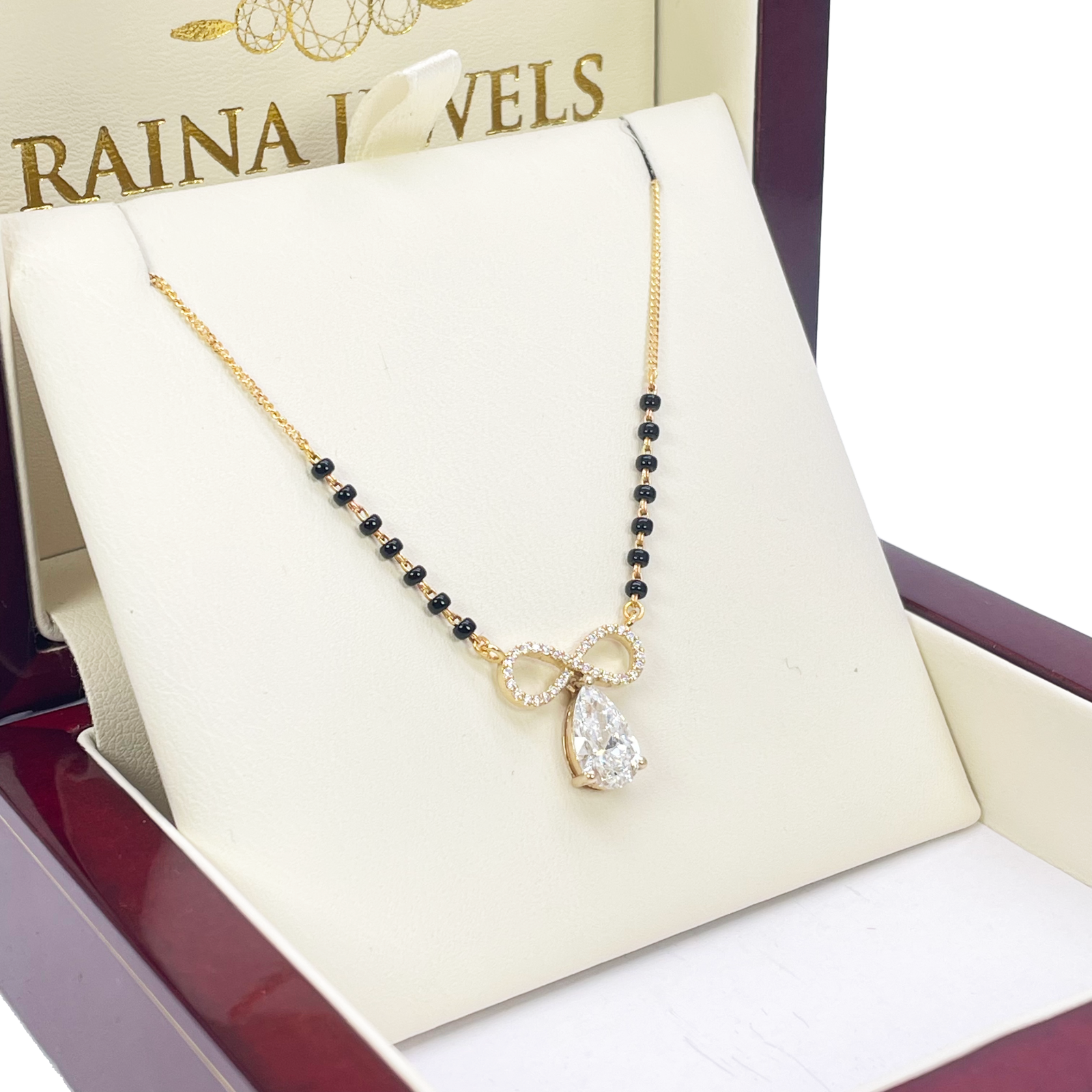 18ct Yellow Gold Lab Grown Diamond 1.65ct Infinity Mangalsutra Necklace IGI Cert  Mangalsutra Chains