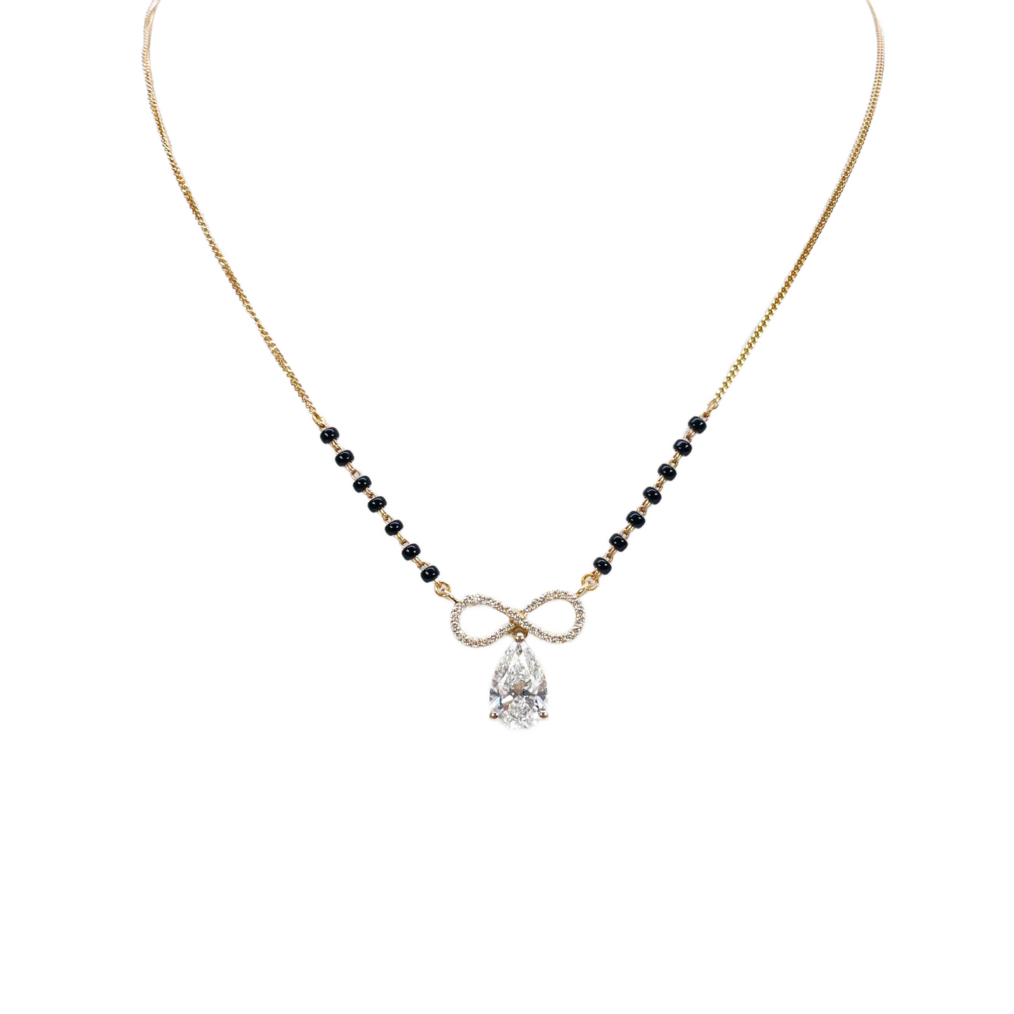 18ct Yellow Gold Lab Grown Diamond 1.65ct Infinity Mangalsutra Necklace IGI Cert  Mangalsutra Chains