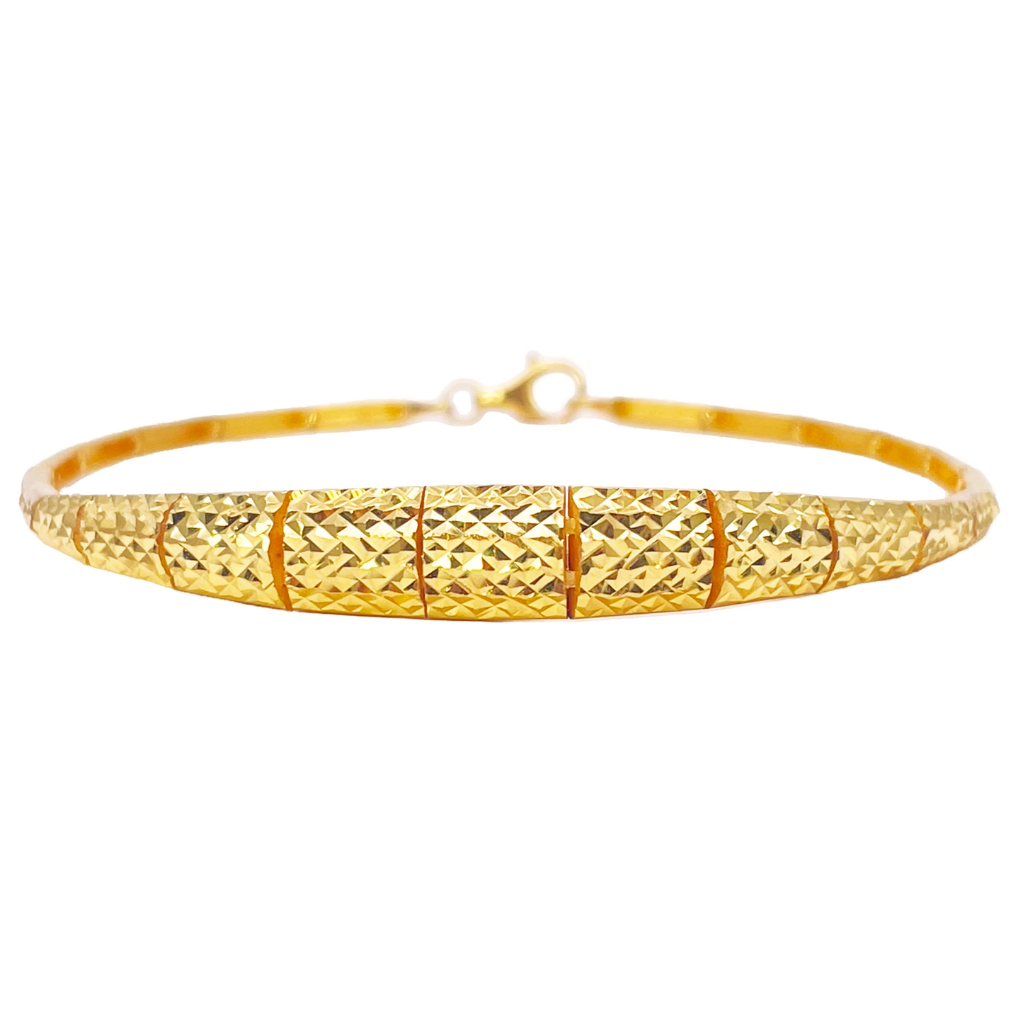 22ct Gold Bracelet Diamond Cut Shimmer Textured 6.7 Inches