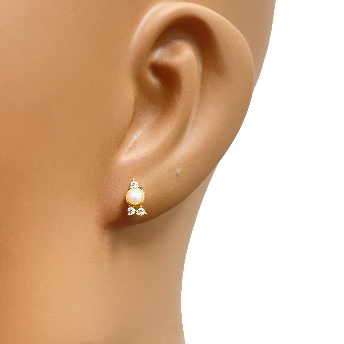 22ct Yellow Gold Round Freshwater Pearl Bubble Pendant and Matching Earrings Set