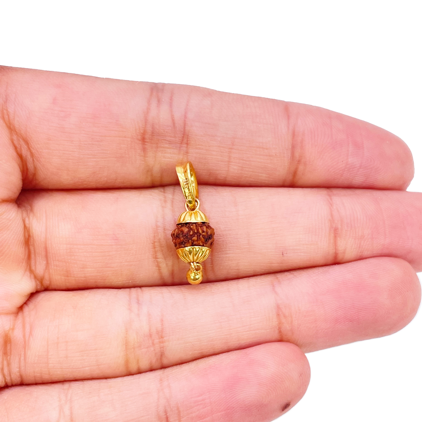 22ct Yellow Gold Handmade Rudraksha Small Pendant