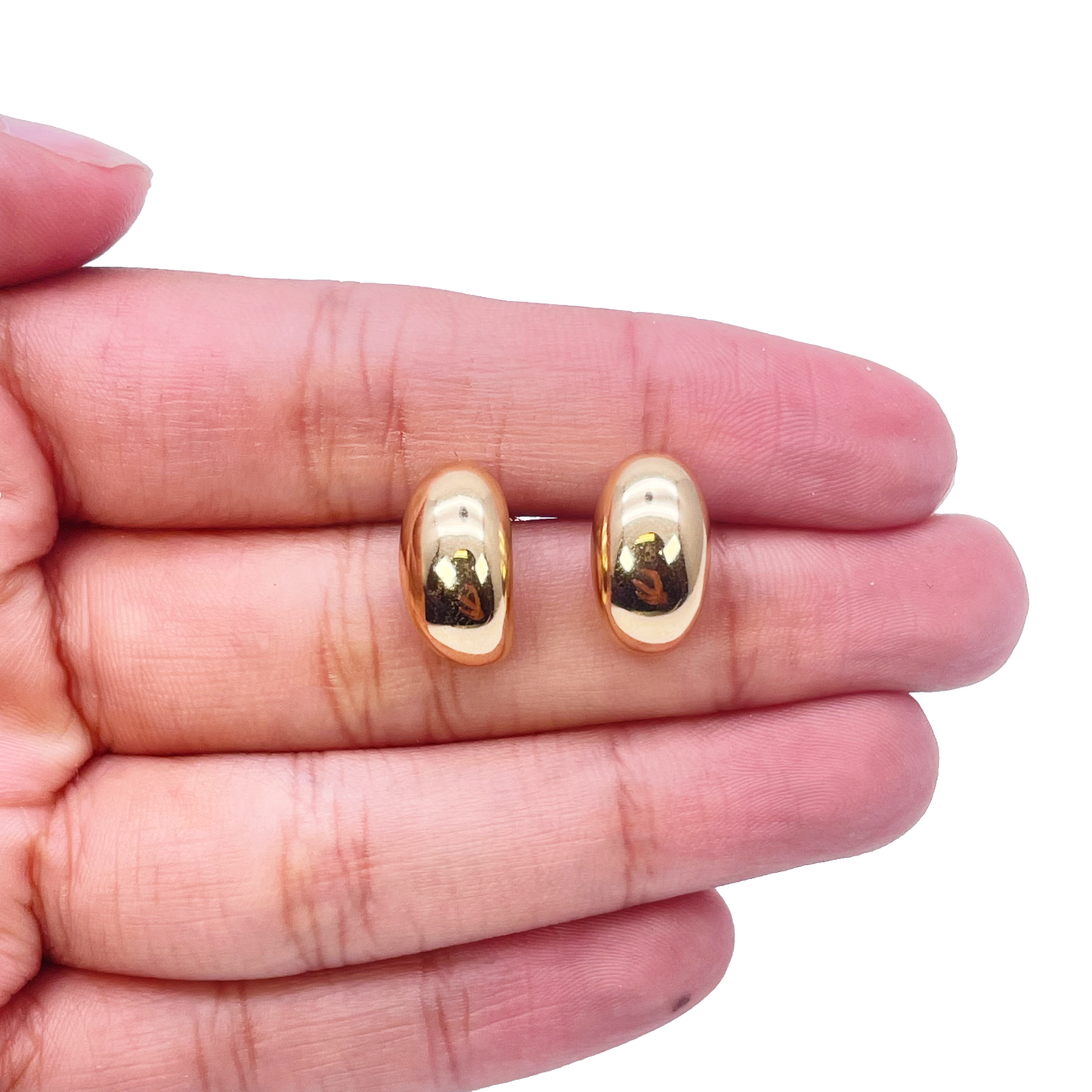 18ct Yellow Gold High Polished Minimalist Chic Earrings