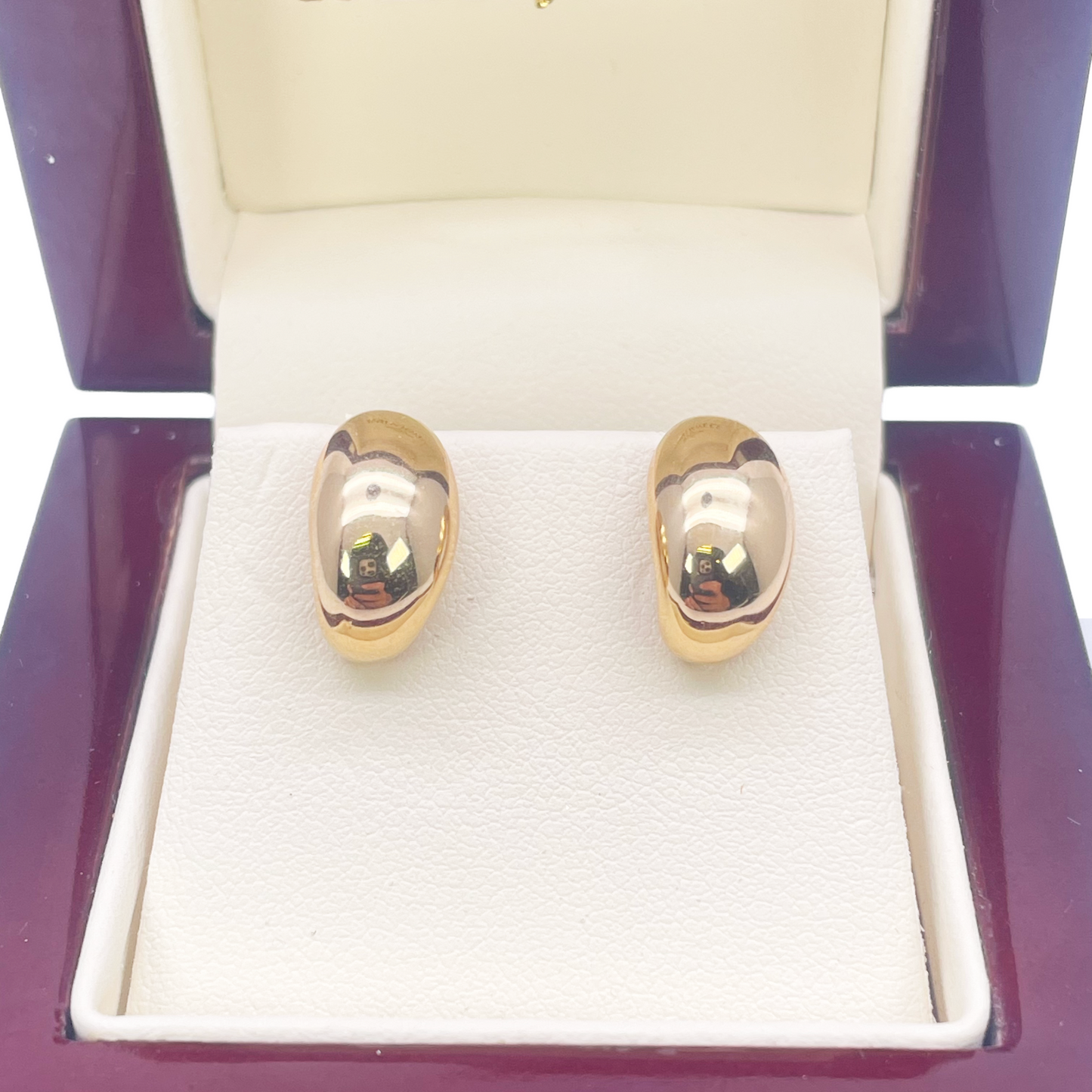 18ct Yellow Gold High Polished Minimalist Chic Earrings