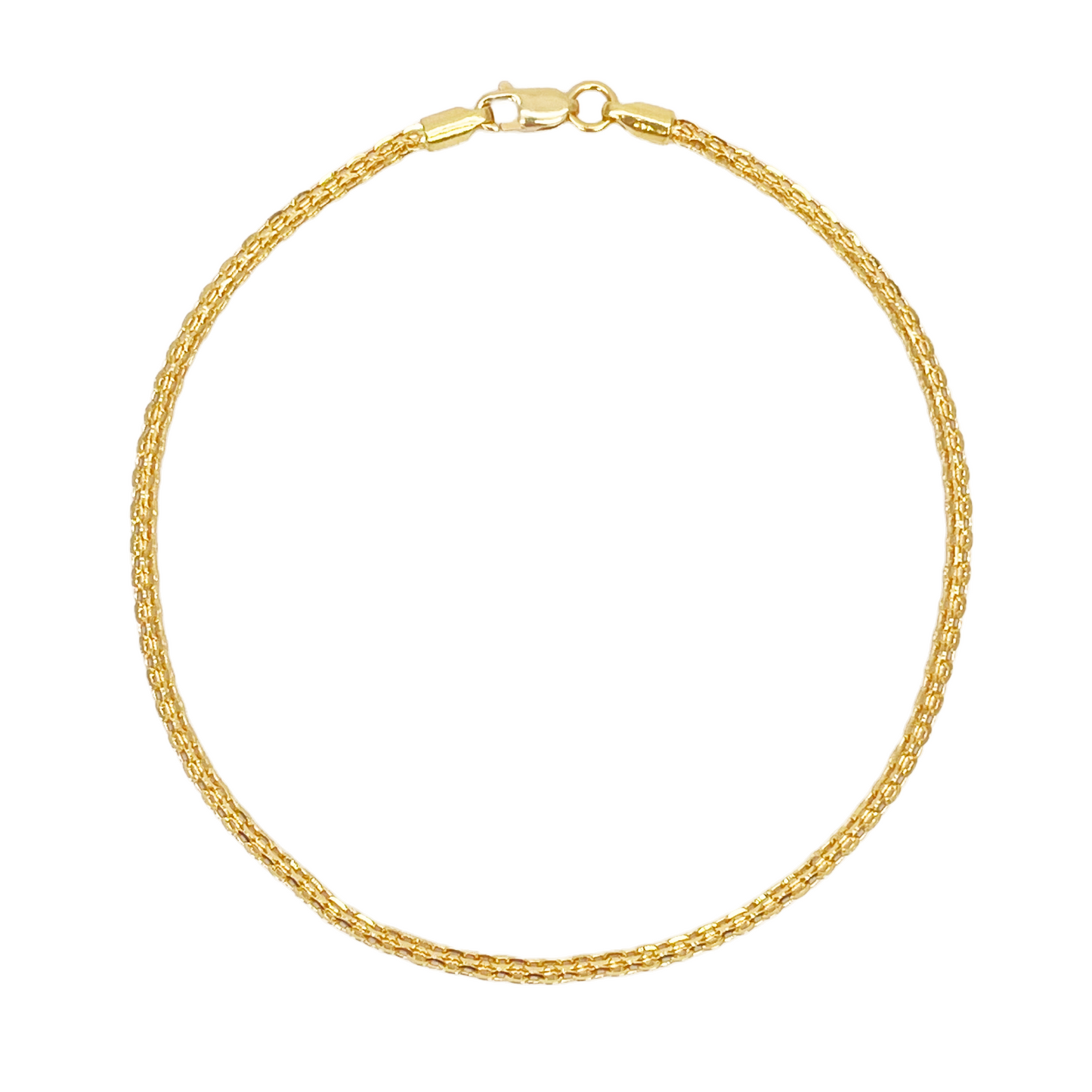 22ct Yellow Gold High Polished Chain Link Bracelet 7'' inches 1.7mm Wide