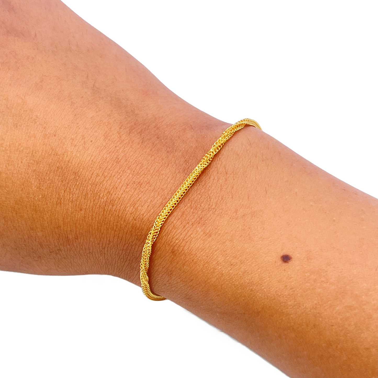 22ct Yellow Gold High Polished Chain Twisted Bracelet 6.5'' inches 2.3mm Wide