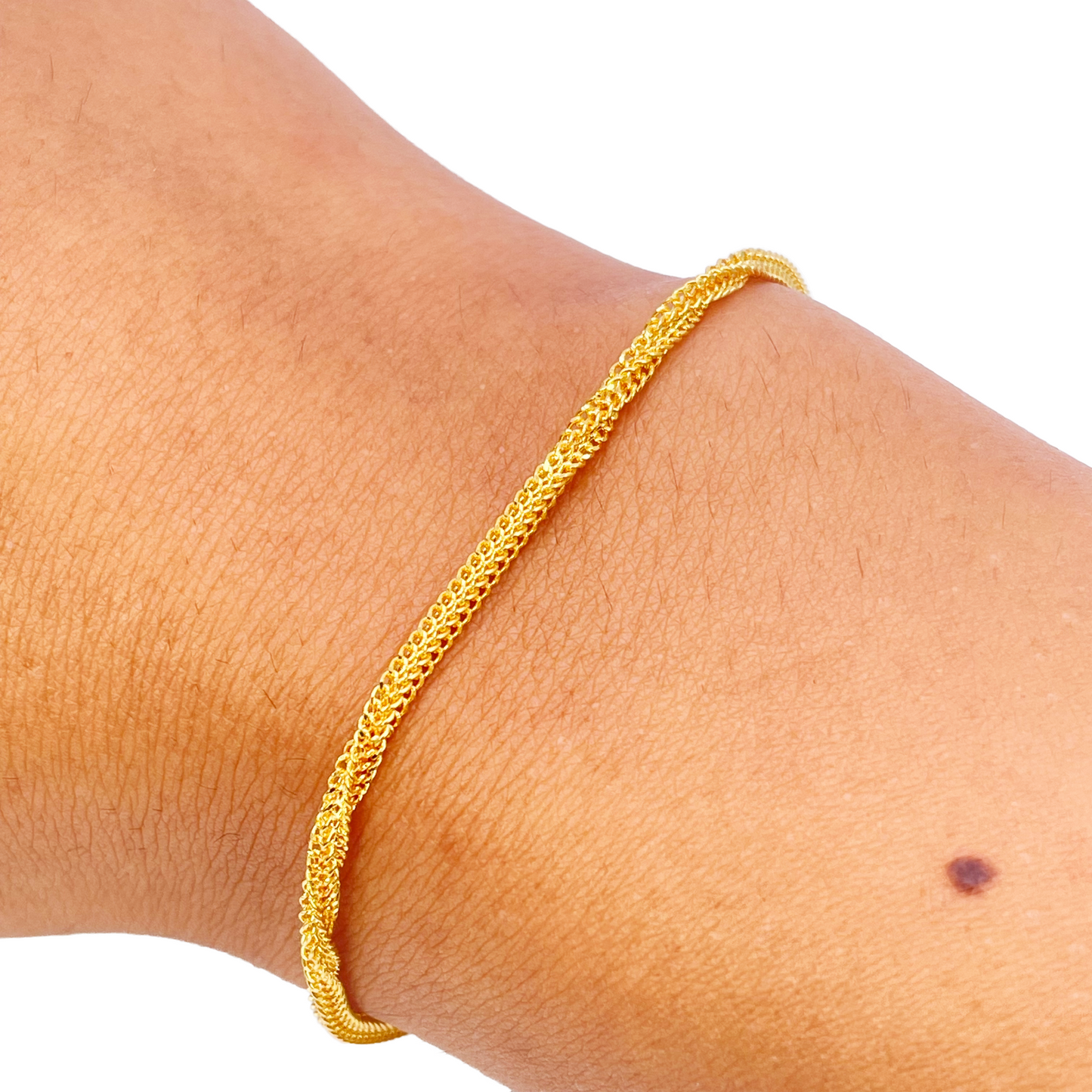 22ct Yellow Gold High Polished Chain Twisted Bracelet 6.5'' inches 2.3mm Wide