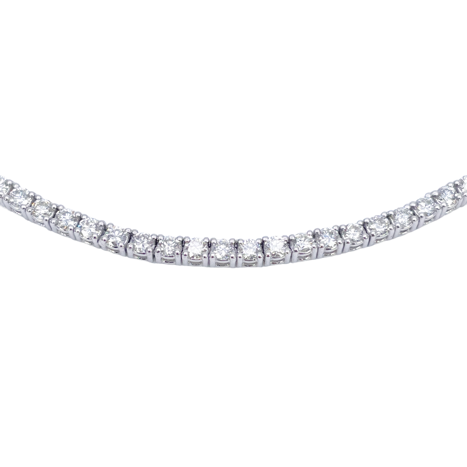 14ct White Gold Natural Diamond Tennis Necklace 5.96ct 17''inches