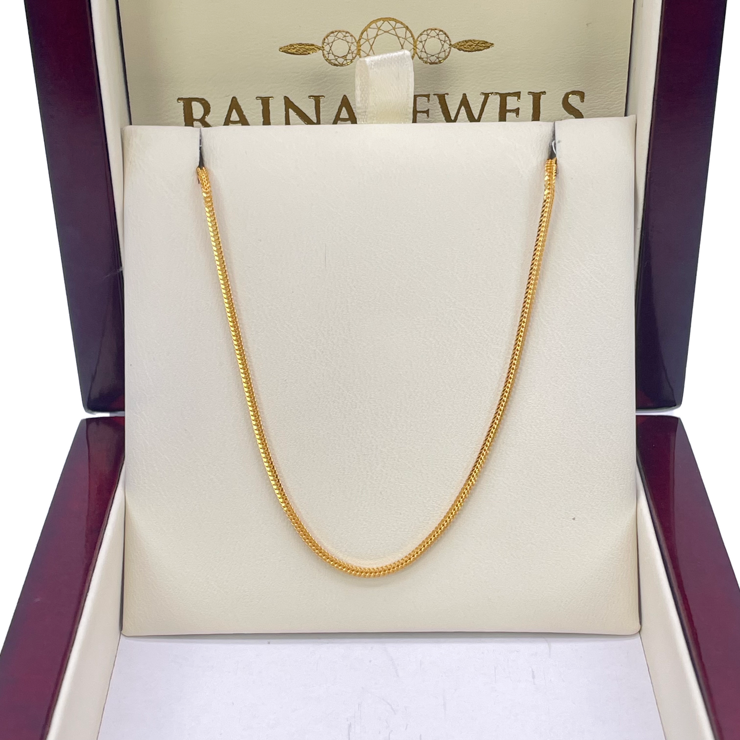 22ct Yellow Gold Foxtail Dragon Chain Necklace 20''inches 1.5mm Width