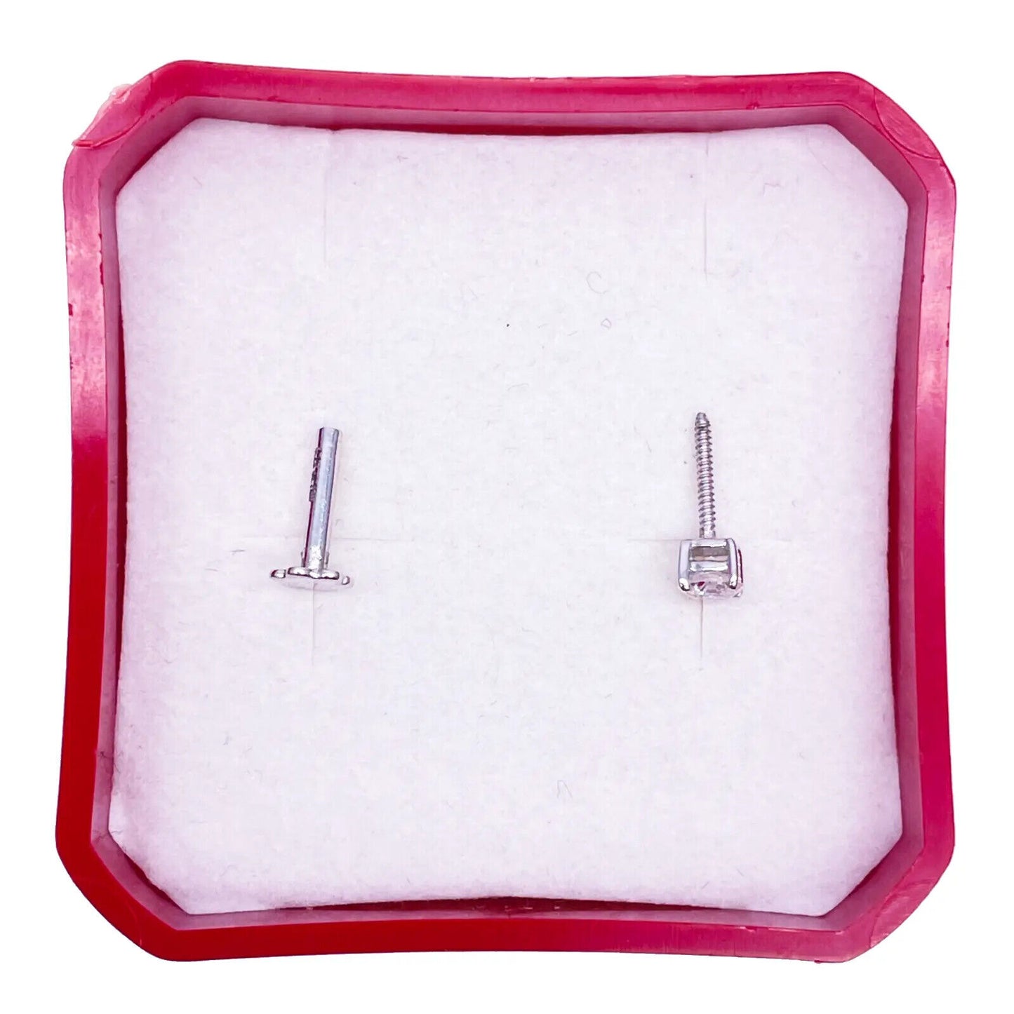 18ct White Or Yellow Gold Diamond Nose Stud Pin 0.12ct 4claw 3.0mm Width