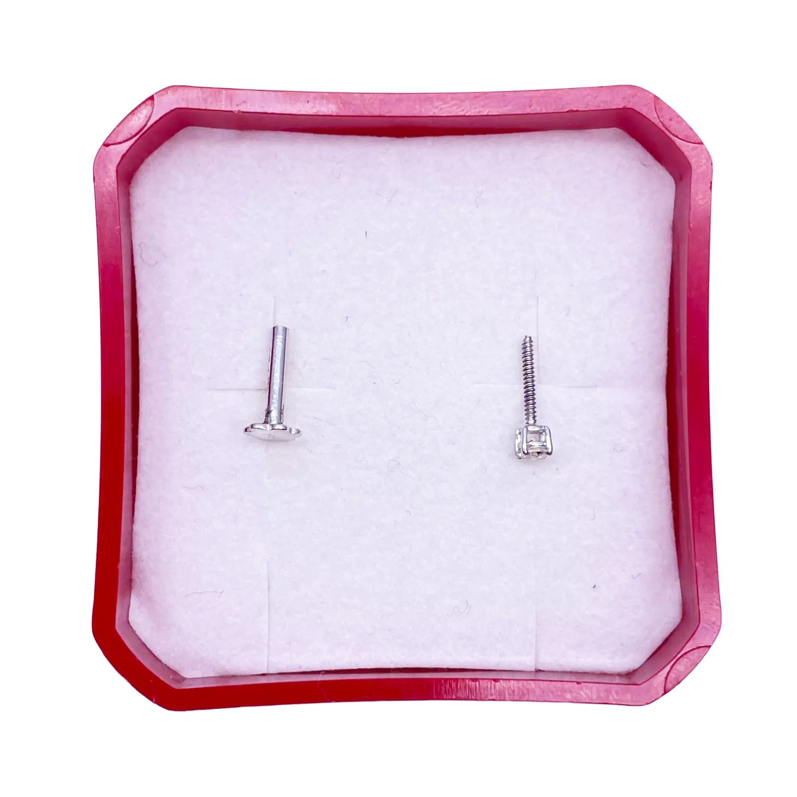 18ct White Or Yellow Gold Diamond Nose Stud Pin 0.05ct 4 claw 2.3mm Width