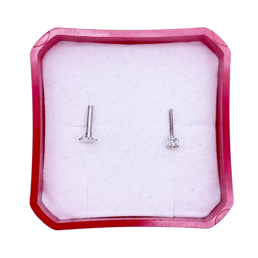 18ct White Or Yellow Gold Round Diamond Nose Stud Pin 0.07ct 4 claw 2.6mm