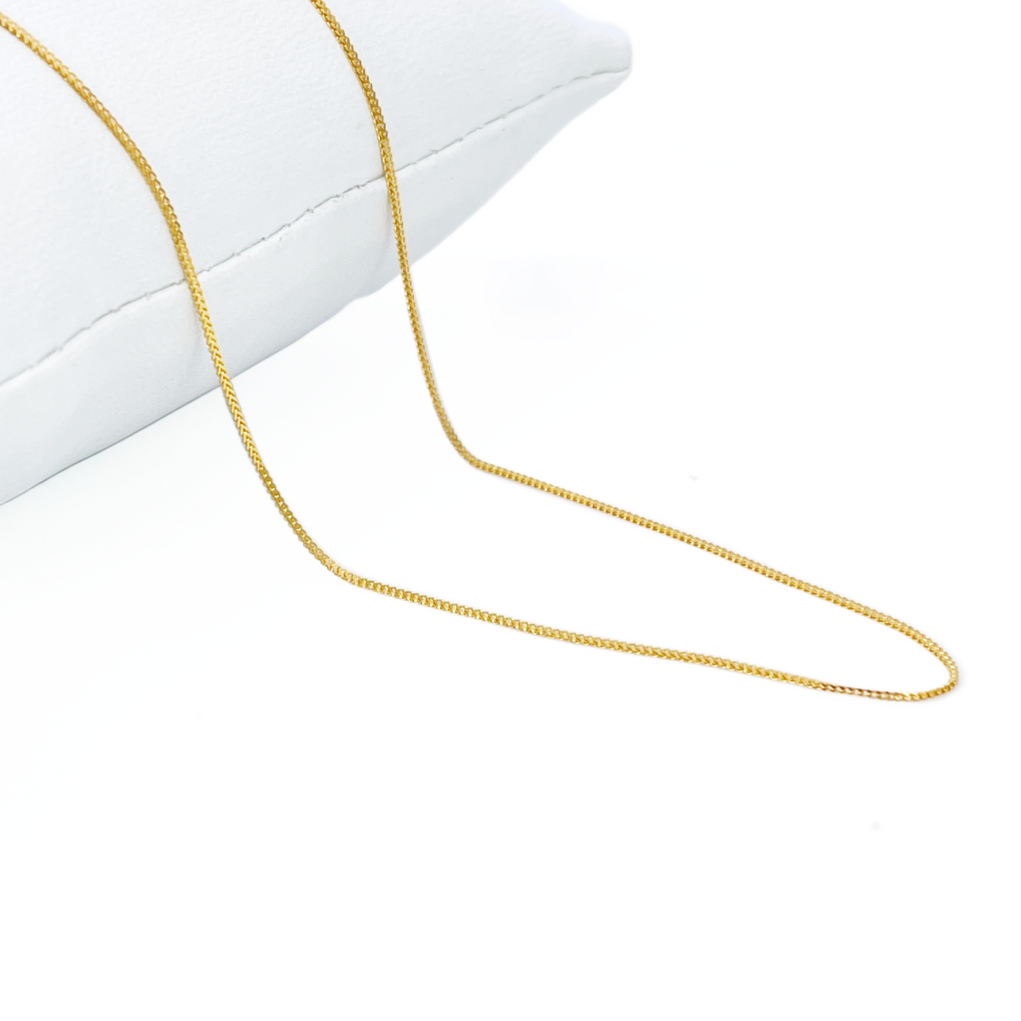 22ct Yellow Gold Solid Foxtail Chain Necklace 16'' inches 0.6mm Width
