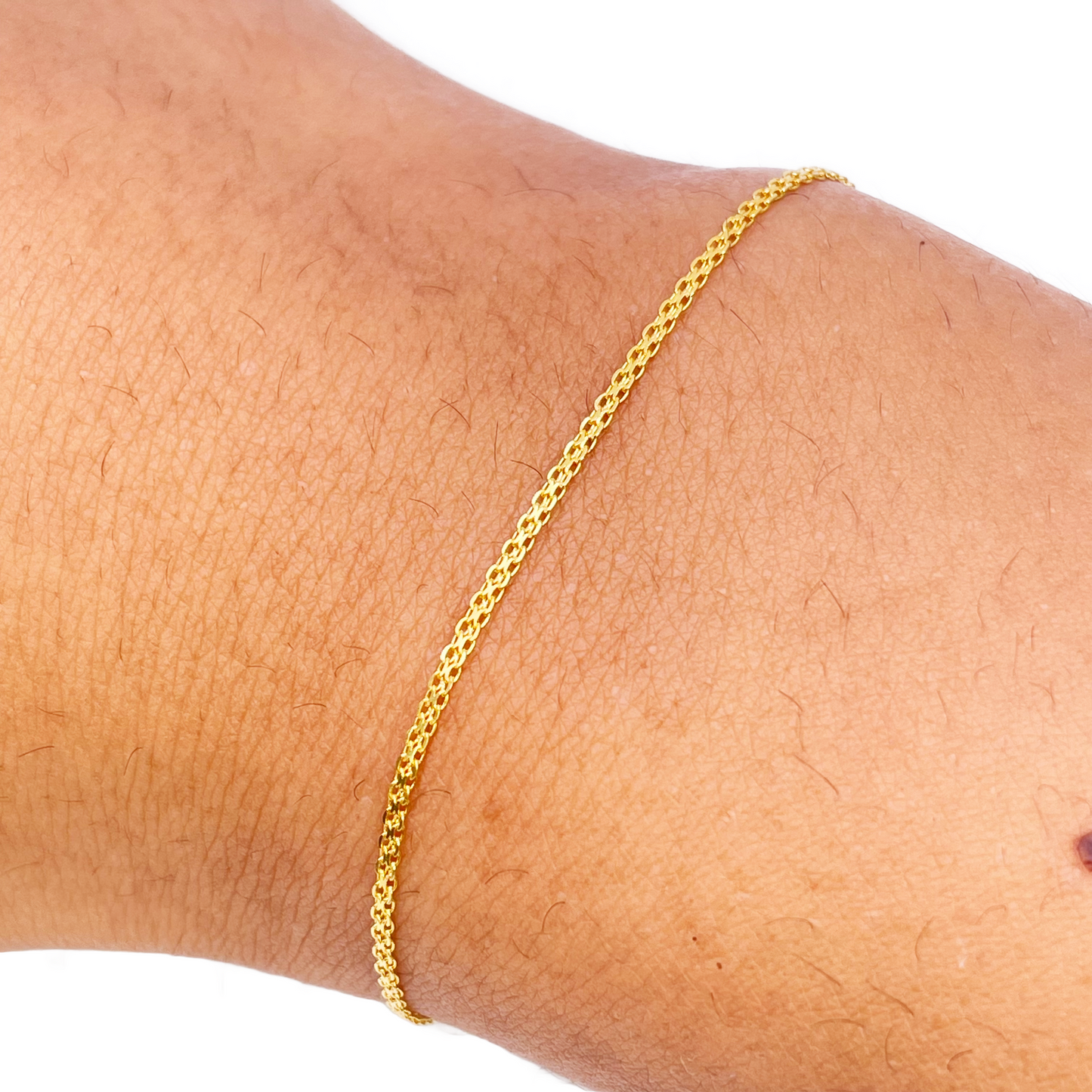 22ct Yellow Gold Flat High Polished Thin Minimalist Bracelet 7'' inch 1.2mm Wide