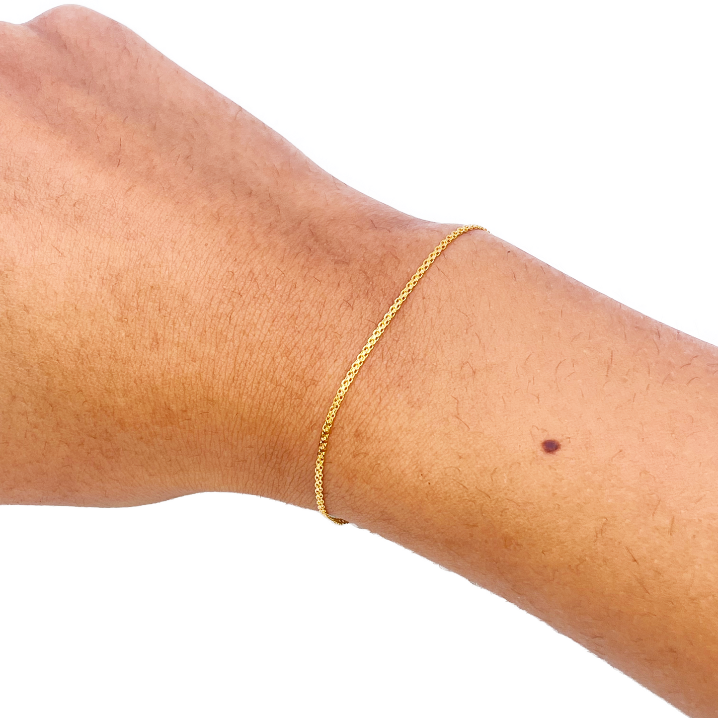 22ct Yellow Gold Flat High Polished Thin Minimalist Bracelet 7'' inch 1.2mm Wide