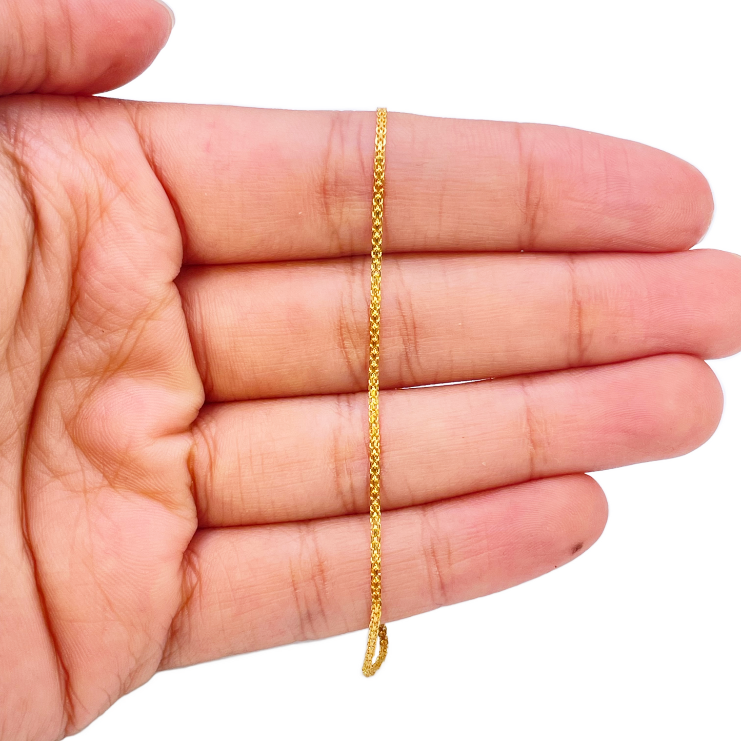 22ct Yellow Gold Flat High Polished Thin Minimalist Bracelet 7'' inch 1.2mm Wide