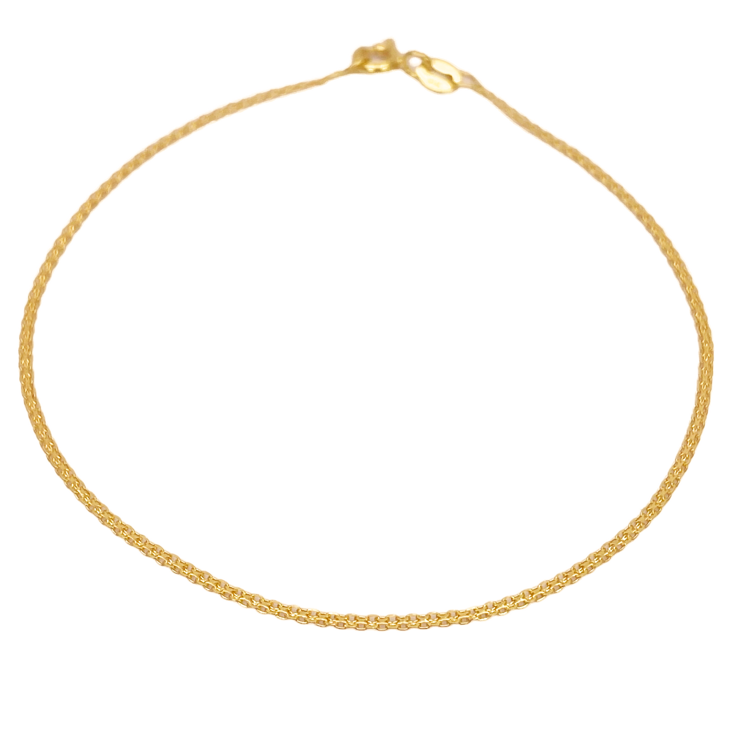 22ct Yellow Gold Flat High Polished Thin Minimalist Bracelet 7'' inch 1.2mm Wide