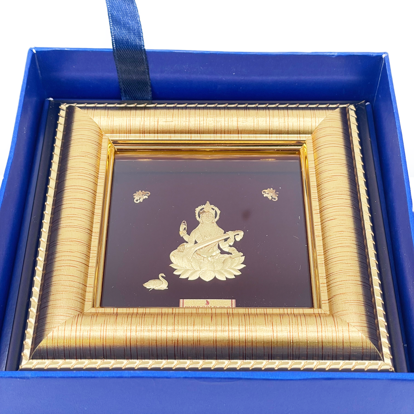 24ct Pure Gold Leaf Saraswati Frame 12.7 x 12.7cm