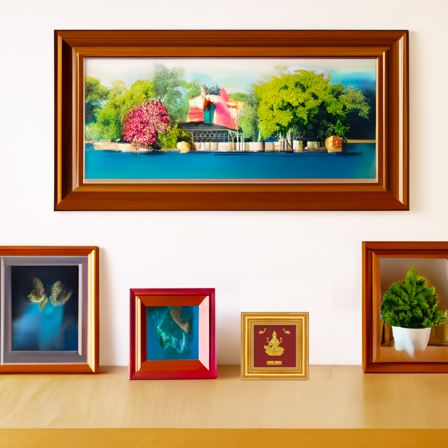 24ct Pure Gold Leaf Lakshmi Frame 13.9 x 13.9cm