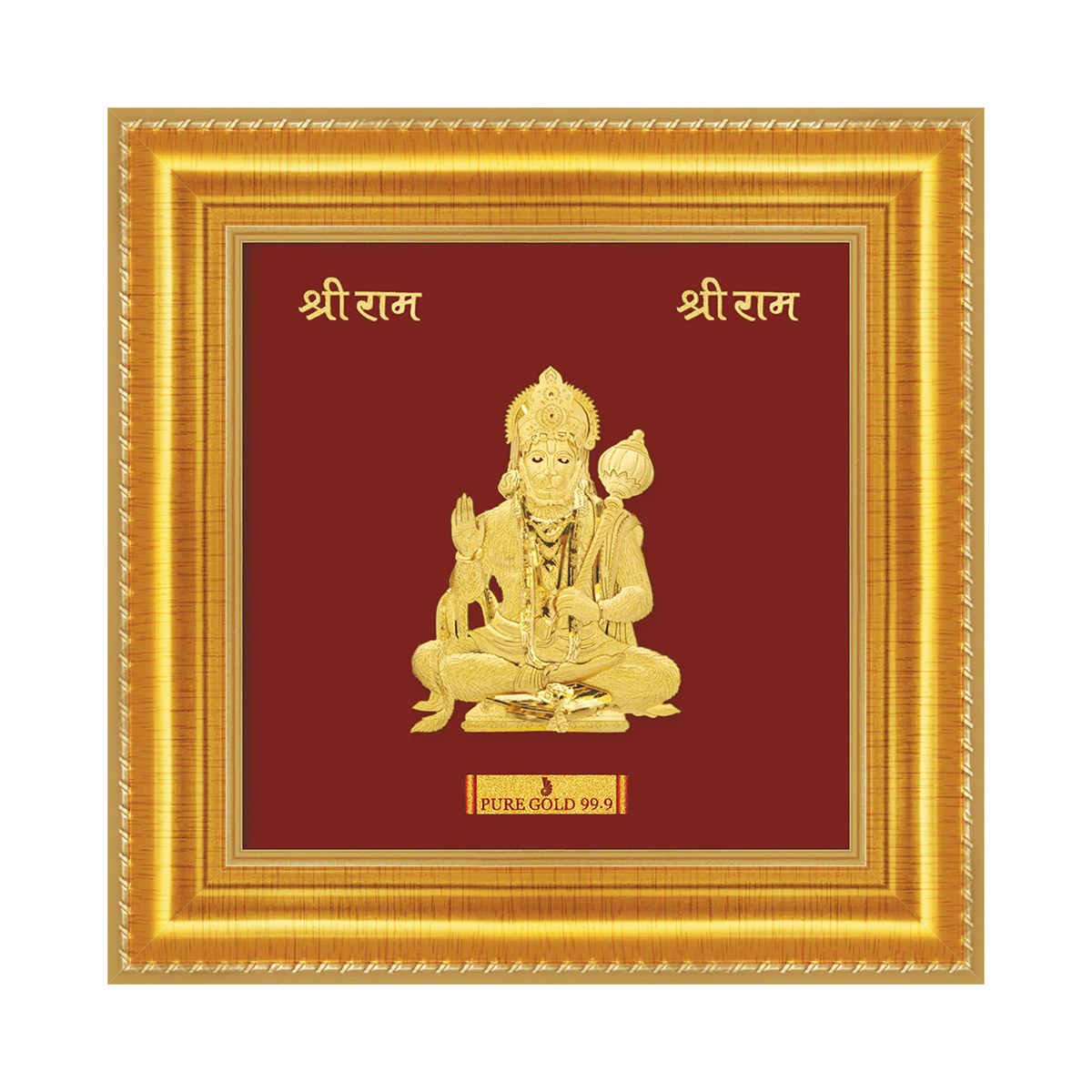 24ct Pure Gold Leaf Hanuman Frame 16.1 x 16.1cm