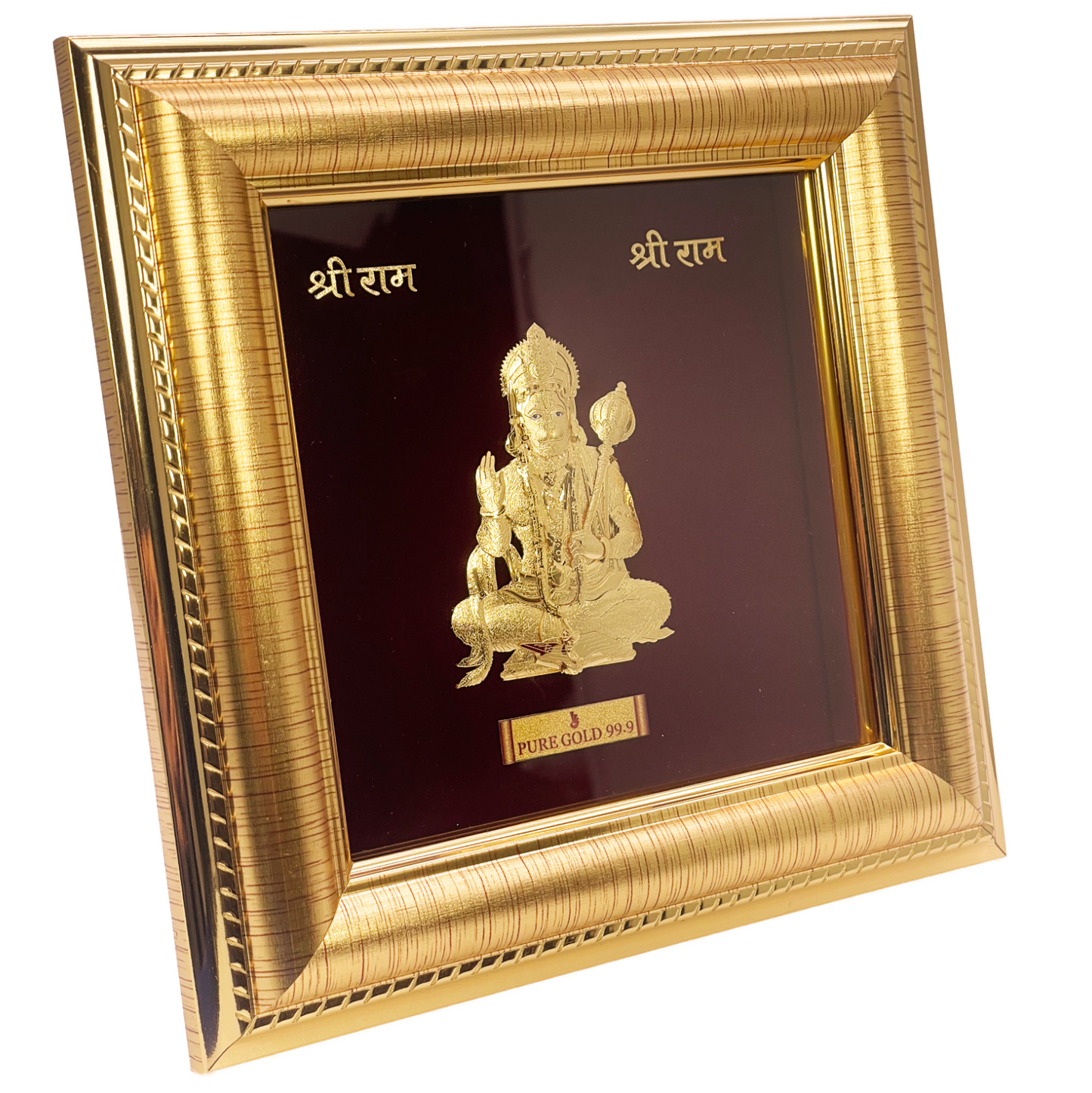 24ct Pure Gold Leaf Hanuman Frame 16.1 x 16.1cm
