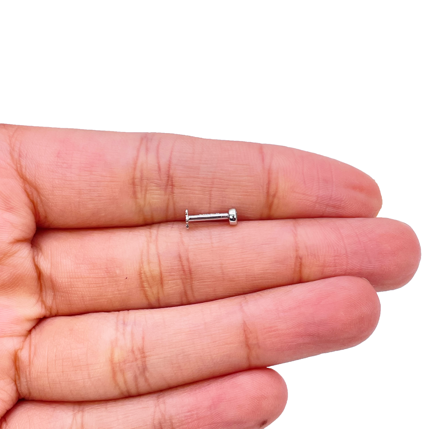 18ct Yellow & White Gold Diamond Bezel Nose Stud Pin 0.05ct