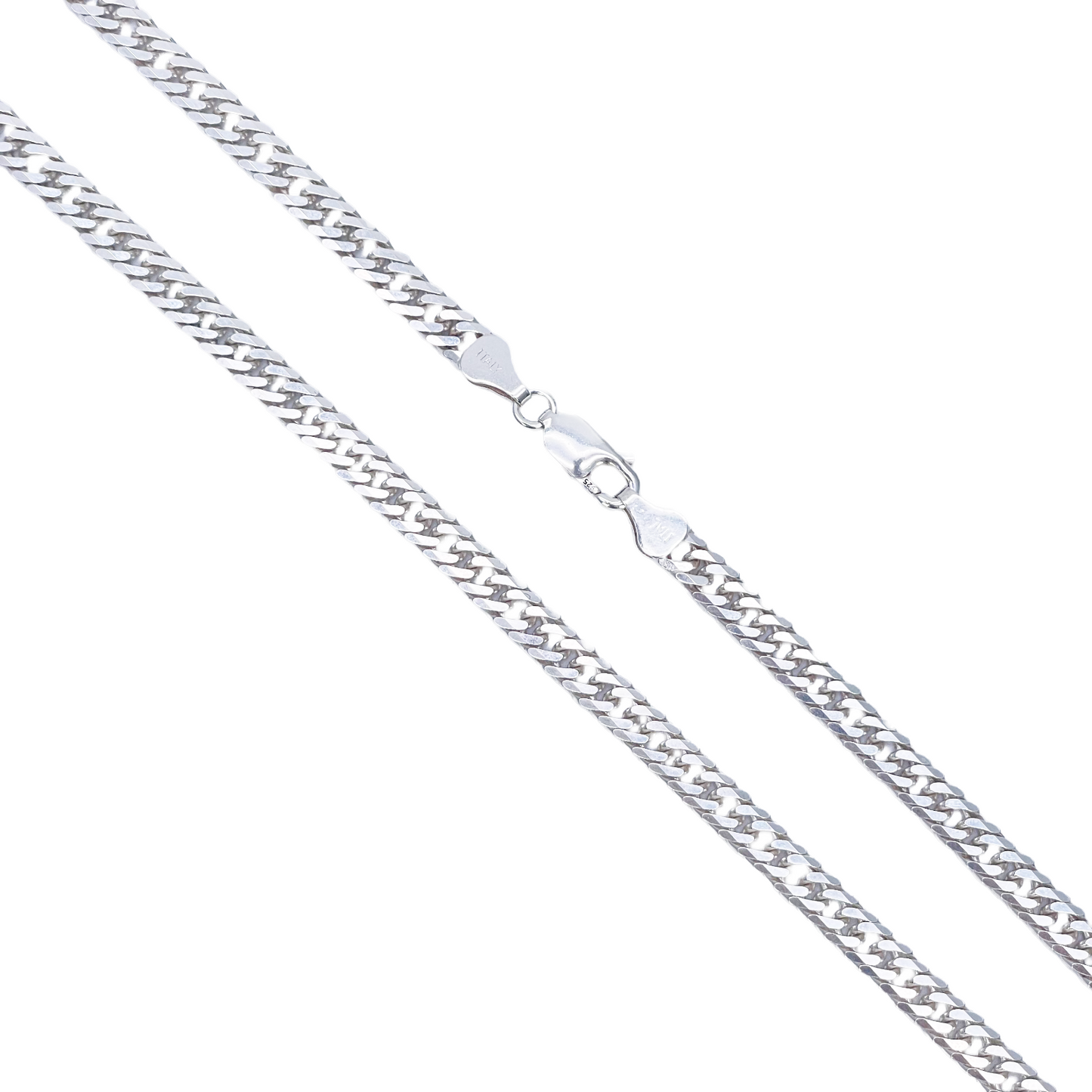 925 Sterling SIlver Curb Chain Necklace 28''inches 6.6mm Width