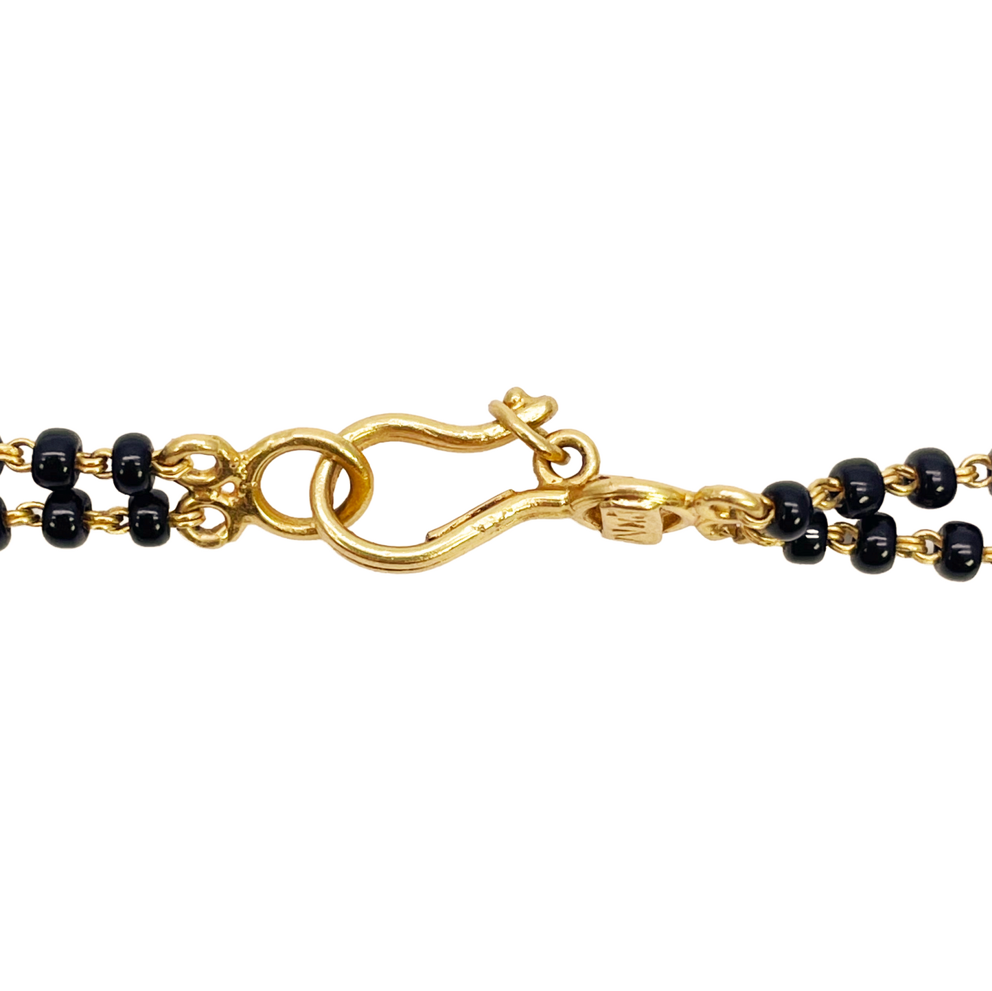 22ct Yellow Gold 2 Strand Sparkly Beaded Mangalsutra Necklace 16Inches