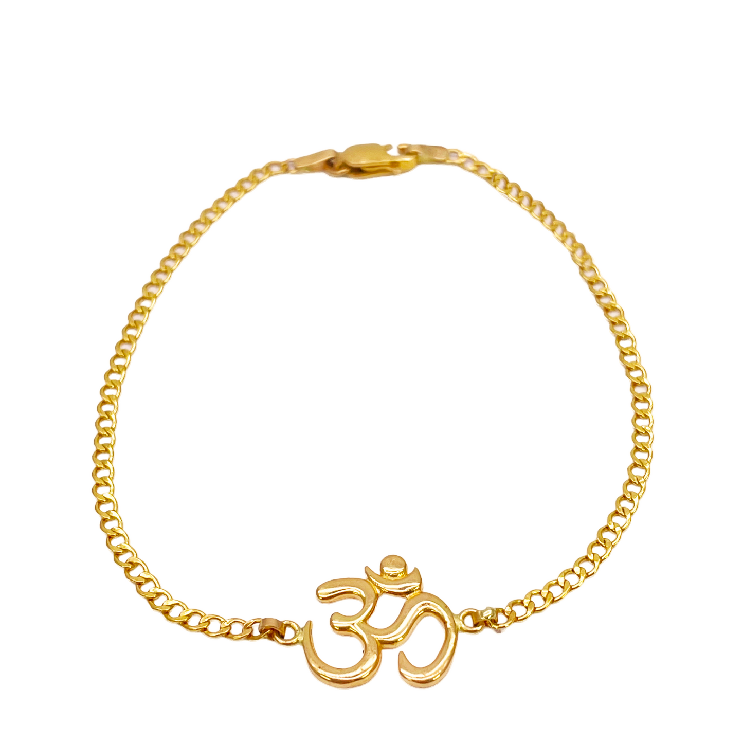22ct Yellow Gold High Polished OM Bracelet 7 inches
