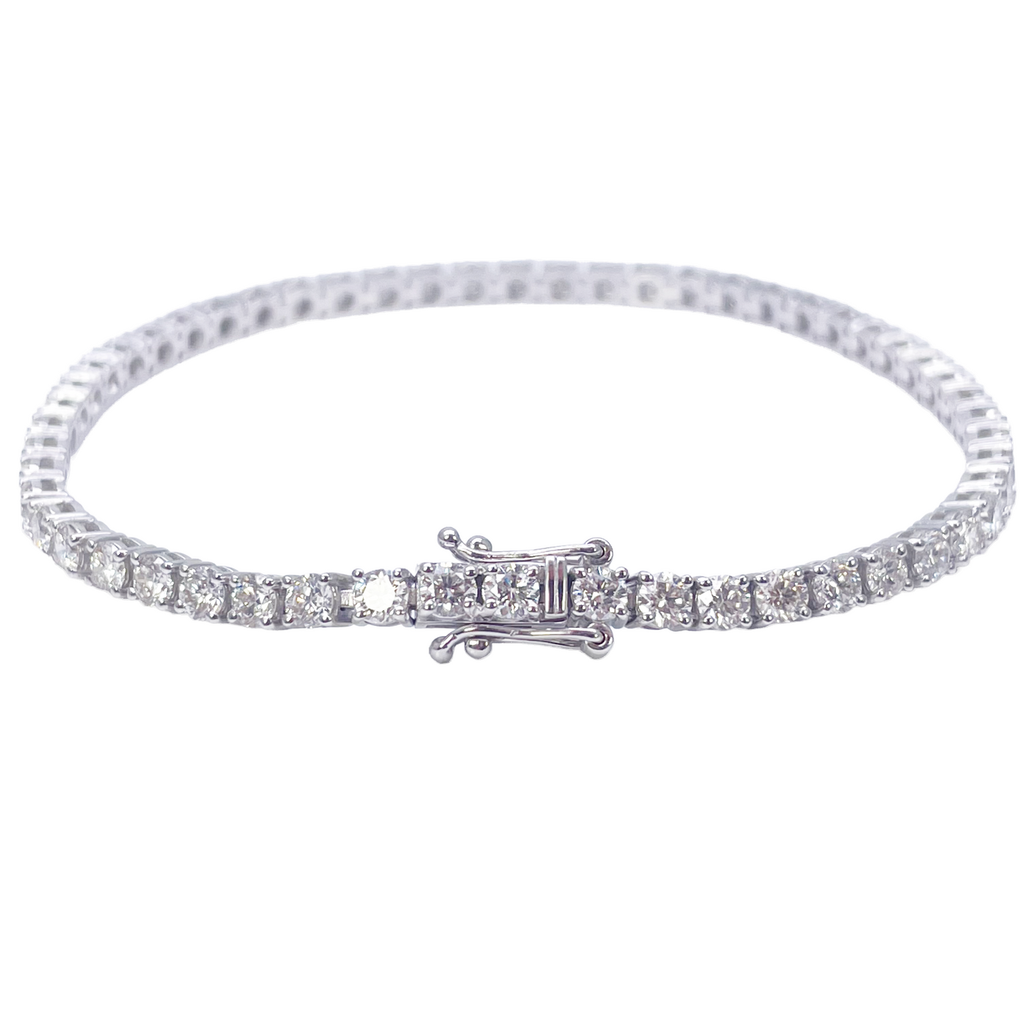 18ct White Gold Natural Diamond Tennis Bracelet Prong 4.99ct 7 Inches IGI Cert