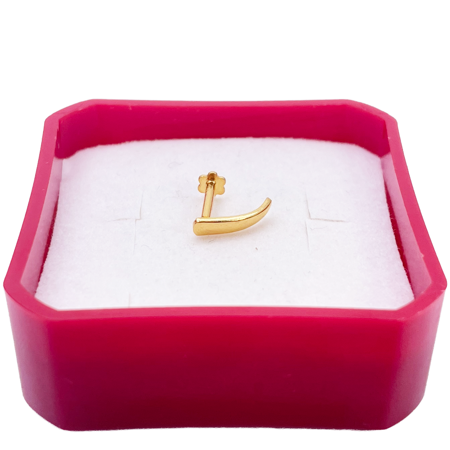 22ct Yellow Gold Plain High Polished Nose Stud/Pin 9mm Length