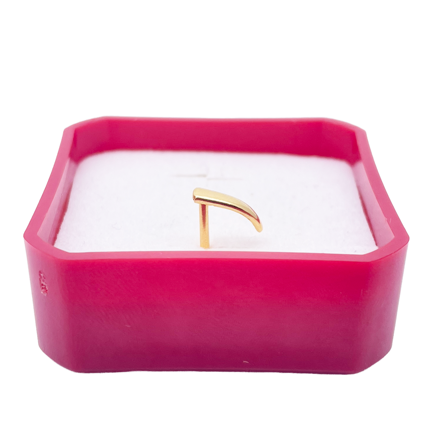 22ct Yellow Gold Plain High Polished Nose Stud/Pin 9mm Length