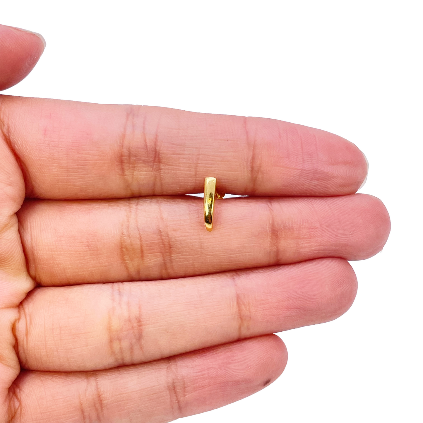22ct Yellow Gold Plain High Polished Nose Stud/Pin 10mm Length