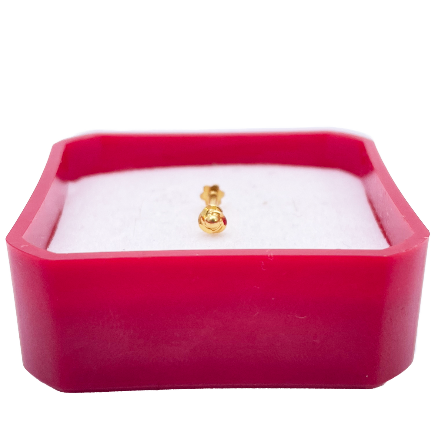 22ct Yellow Gold Plain High Polished Diamond Cut Rose Nose Stud/Pin 3mm Length