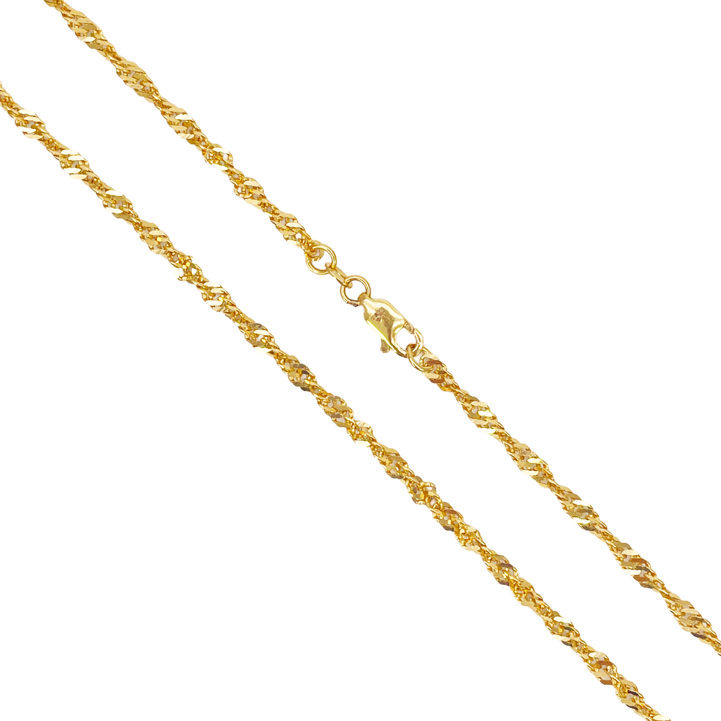 22ct Yellow Gold Fancy Twisted Ripple Chain Necklace 20 inches 2.8mm Width