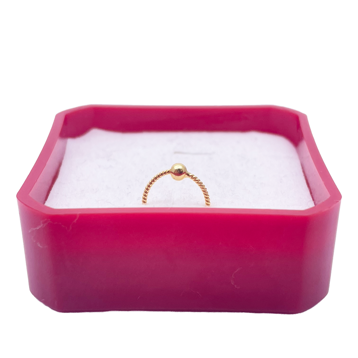 22ct Yellow Gold Tiny Rope Dainty Nose Hoop Huggie Ring 8mm Diameter