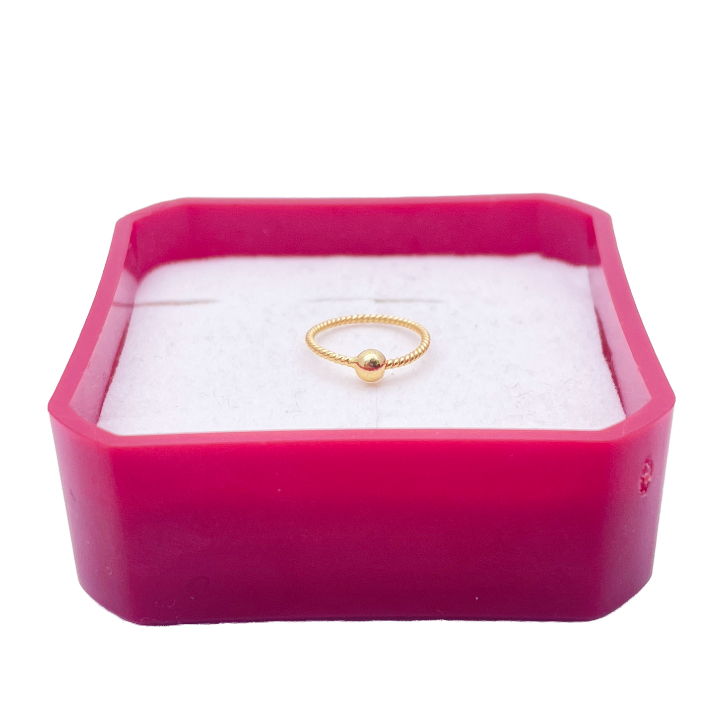22ct Yellow Gold Tiny Rope Dainty Nose Hoop Huggie Ring 8mm Diameter
