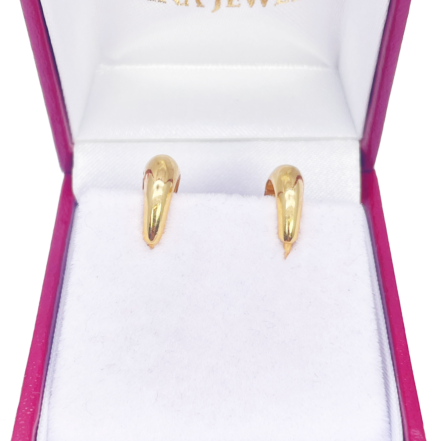 18ct Yellow Gold Pair Of High Polished Dome Hoop Huggie Earrings 10.8mm Diameter