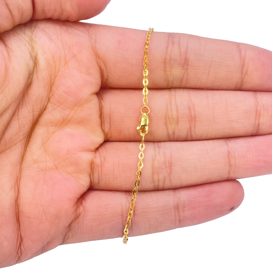 22ct Yellow Gold Sparkly Cubic Zirconia Glitter Ball Ladies Bracelet 7 inches