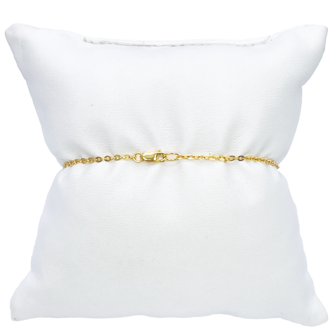 22ct Yellow Gold Sparkly Cubic Zirconia Glitter Ball Ladies Bracelet 7 inches