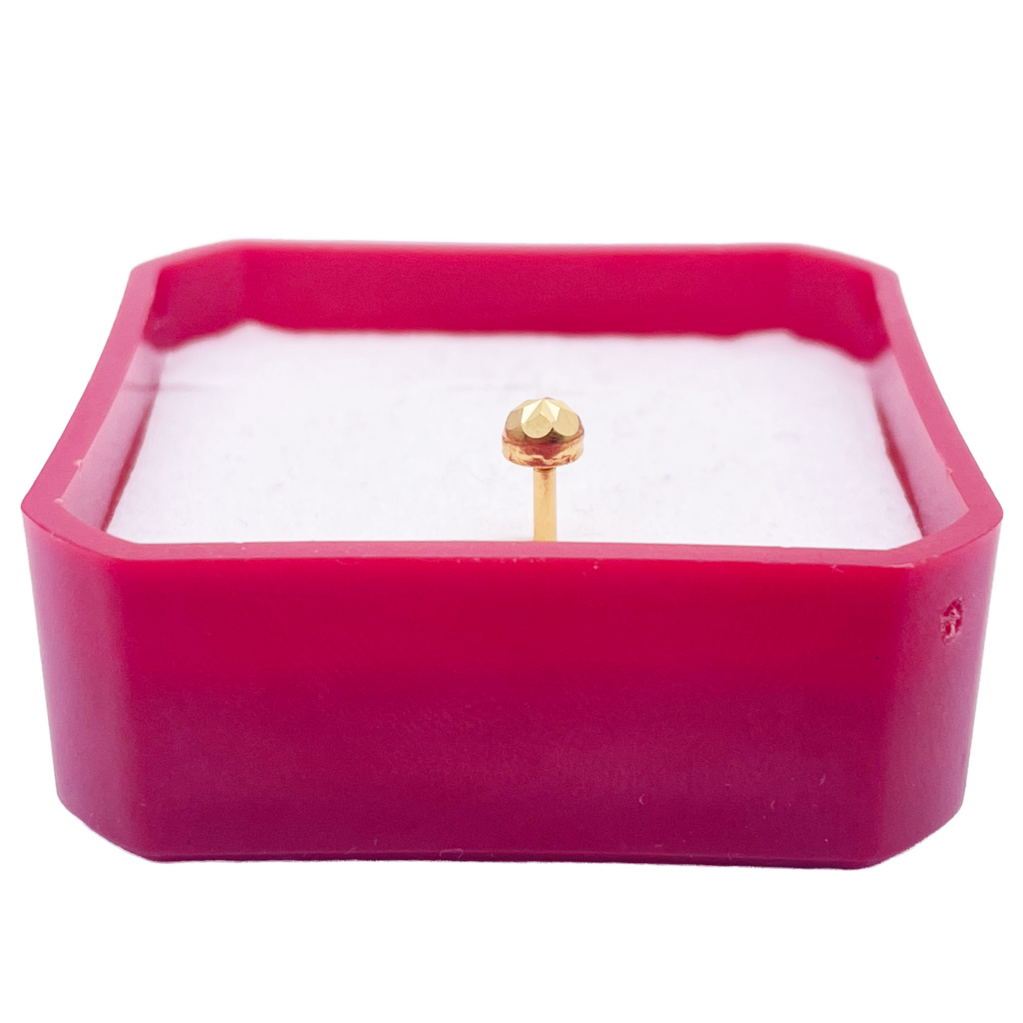 22ct Yellow Gold Gold Diamond Cut Flower Design Single Nose Stud/Pin 3.5mm Width