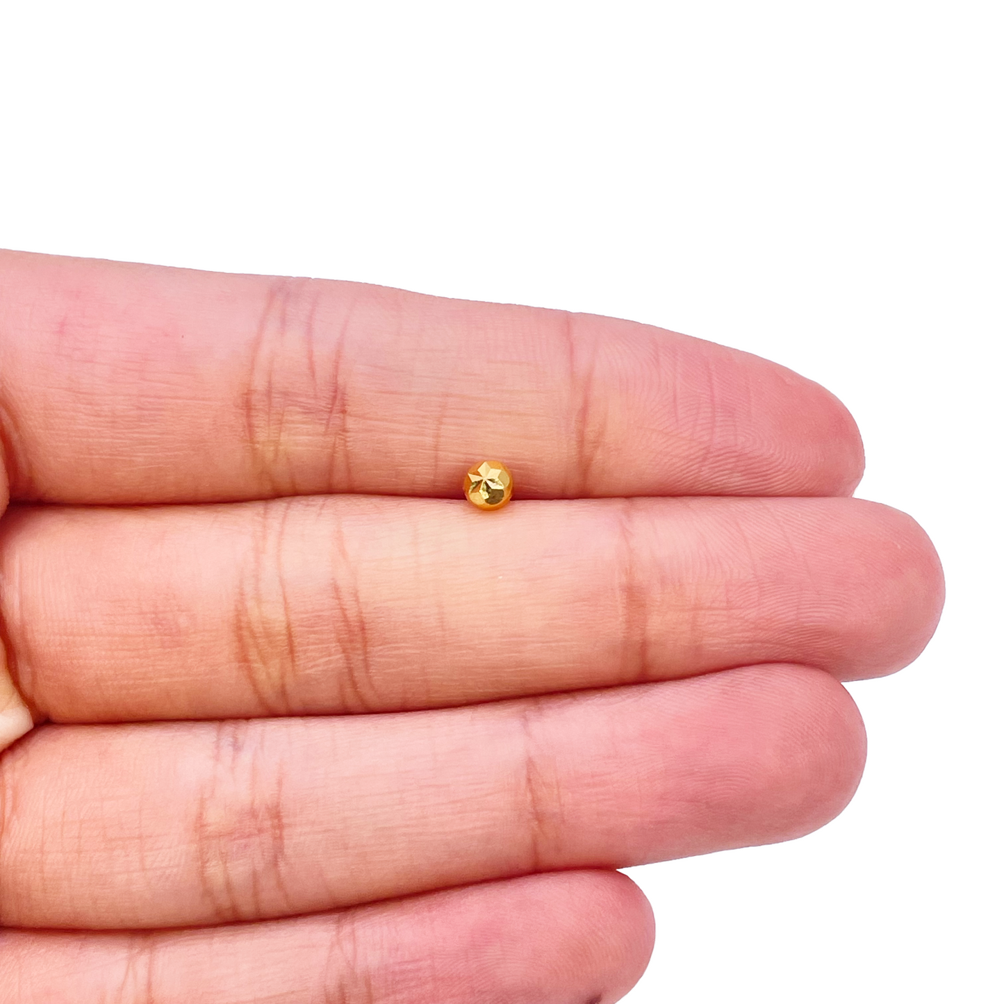 22ct Yellow Gold Gold Diamond Cut Flower Design Single Nose Stud/Pin 3.5mm Width