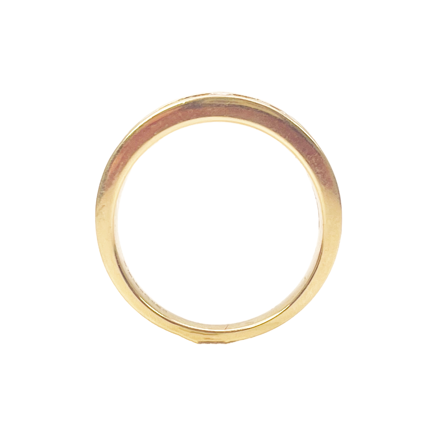 18ct Yellow Gold Diamond & Emerald 7 Stone Half Eternity Channel Set Ring 0.70ct
