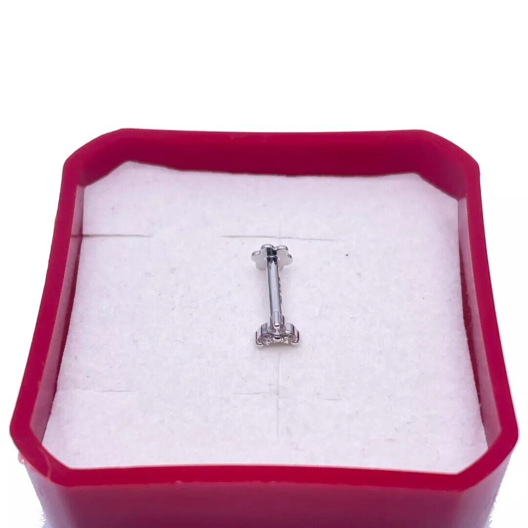18ct Yellow Gold Natural Round Diamond Three Stone Nose Stud 0.05ct