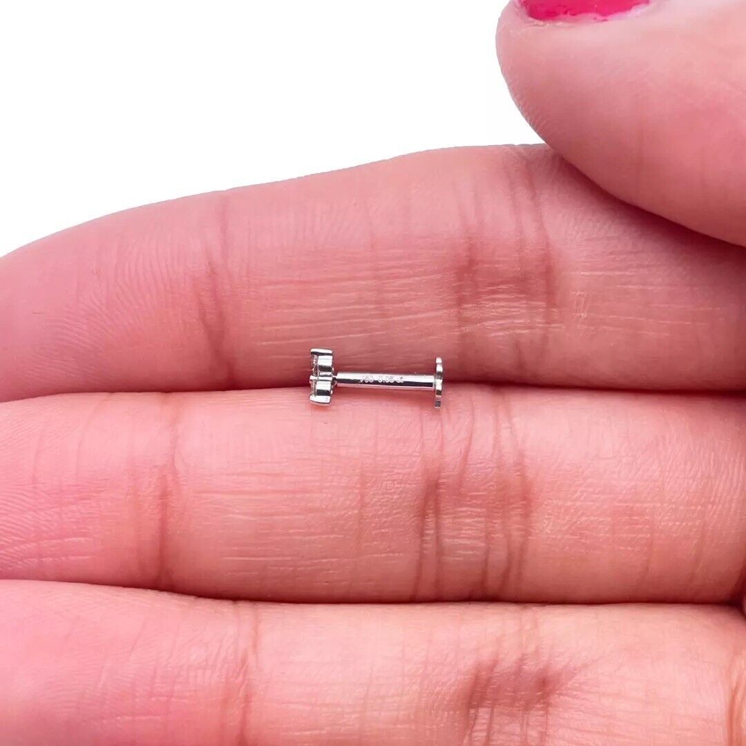 18ct Yellow Gold Natural Round Diamond Three Stone Nose Stud 0.05ct