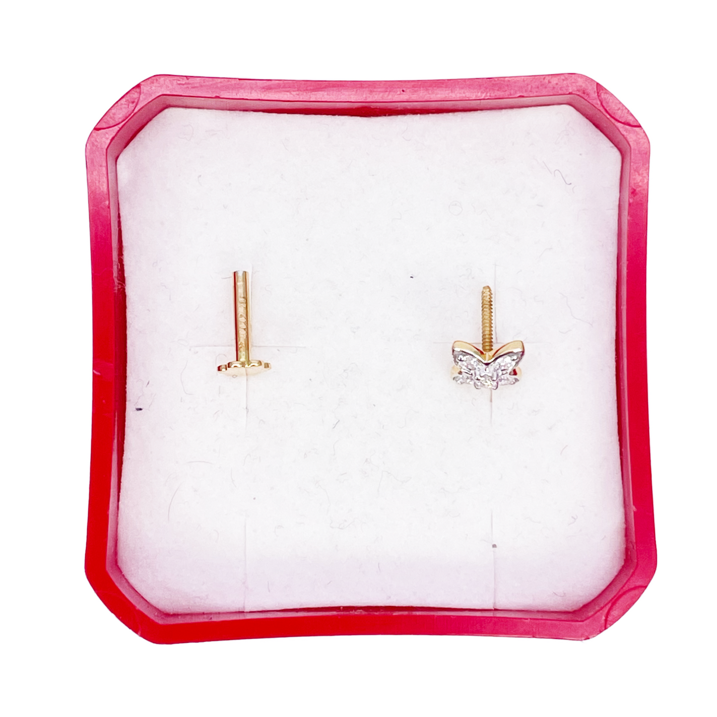 18ct Yellow, White or Rose Gold Natural Round Diamond Five Stone Flower Nose Stud 0.07ct