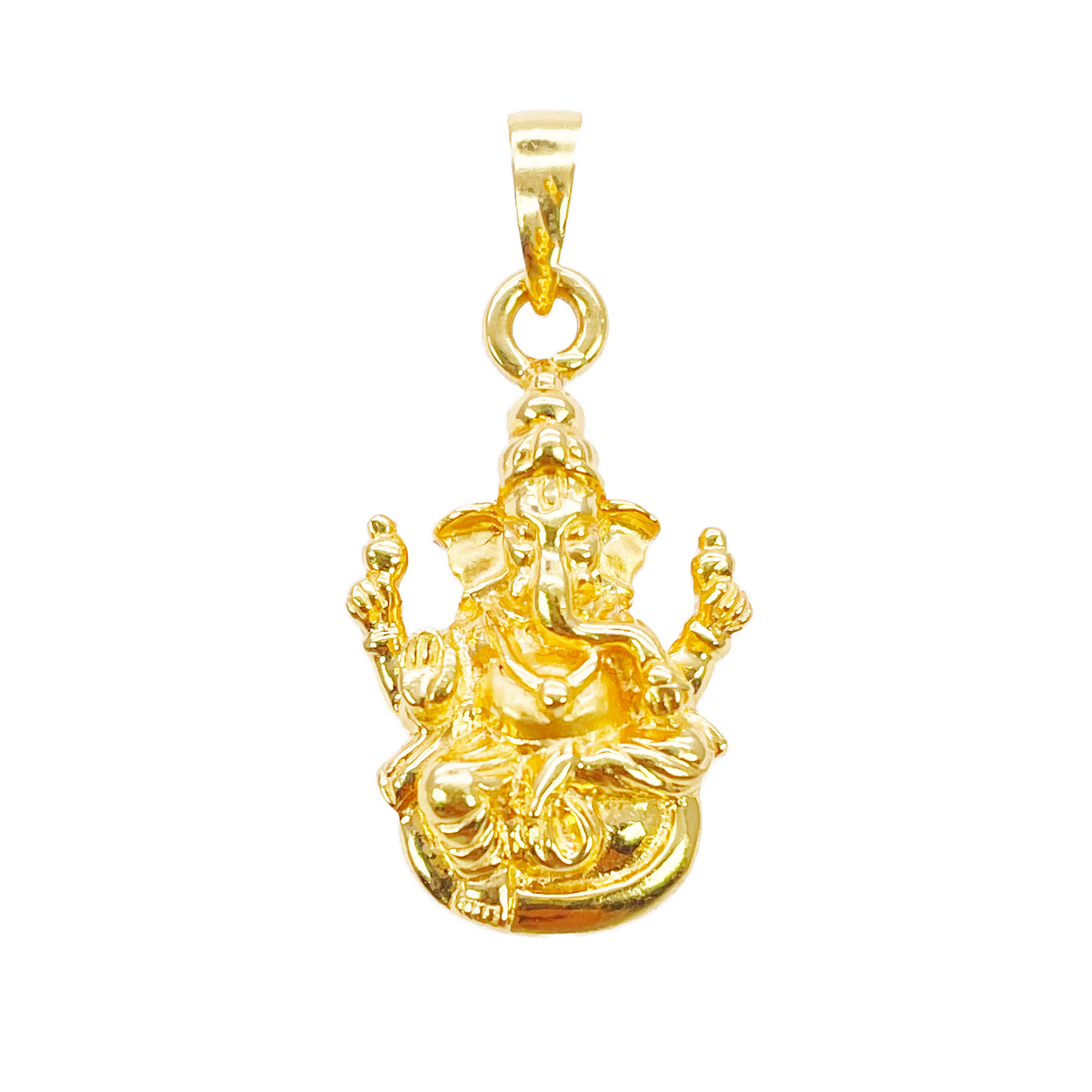 22ct Yellow Gold High Polished Ganesha Pendant 27mm Length