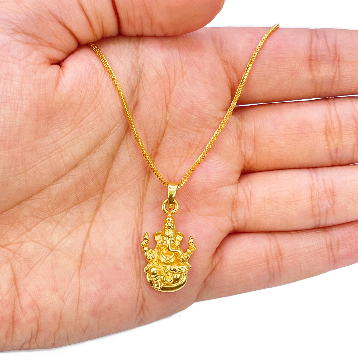 22ct Yellow Gold High Polished Ganesha Pendant 27mm Length